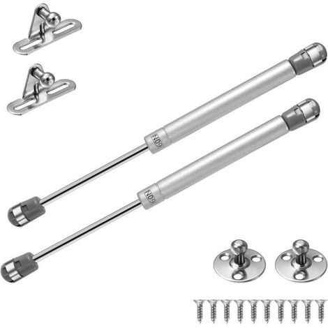 Ressorts à gaz pour meubles, jeu de deux pistons de 60 N pour portes d'armoires de cuisine et charnières à fermeture amortie (1/4)