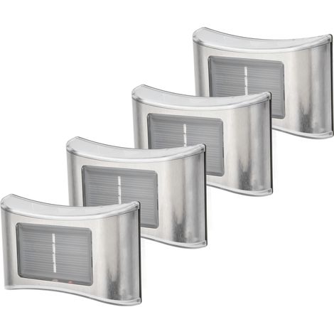 4 Stück LED-Solar-Wandlampen, alternative Lichtquellen, wasserdichte Außenbeleuchtung, solarbetriebene Lampen (Lumière chaude) (1/5)