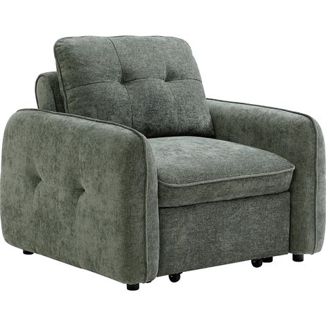 Poltrona letto in tessuto testurizzato verde - POBAVA (1/5)