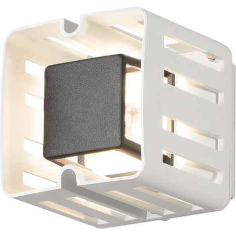Konstsmide Pescara Applique d'extérieur moderne, carrée, blanche, LED haute puissance 3W, IP54 (1/3)