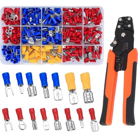 280 Pièces Cosses Electriques A Sertir,0,5–6,0 Mm² Cosse Electrique,Cosses Et Kits,Comprend 1 Pince A Sertir,Installation Facile (1/5)