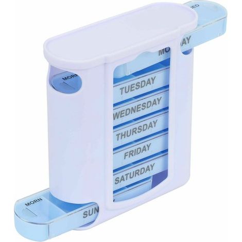 Caja de almacenamiento portátil con cajón para una semana，28 compartimentos，montaje desmontable tridimensional，caja de almacenamiento portátil (1/5)