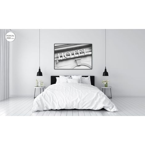 Housse de Couette pour lit de 150 x 220 cm, 100% Coton, fabriquée en Espagne, Blanc, Toucher Extra Doux, Respirant et Durable
