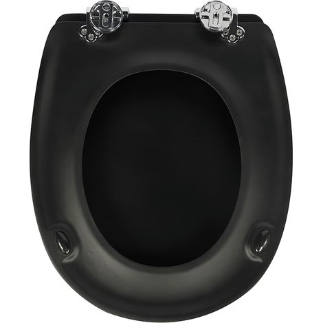 Abattant de toilettes Homseat en MDF peint noir (1/5)