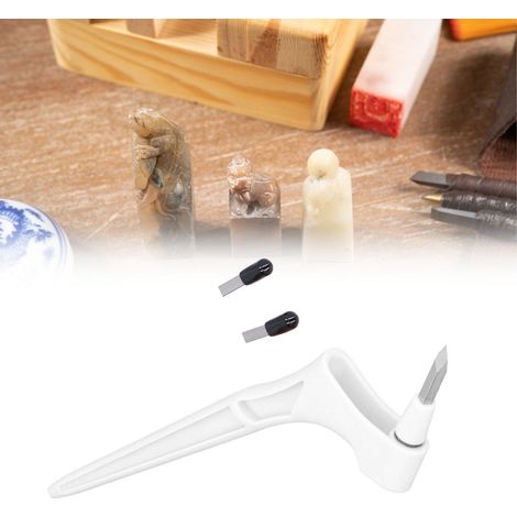 360° drehbares Präzisionsmesser aus Edelstahl, Rotationsgraviermesser, Papierschneider (weiß) (1/5)