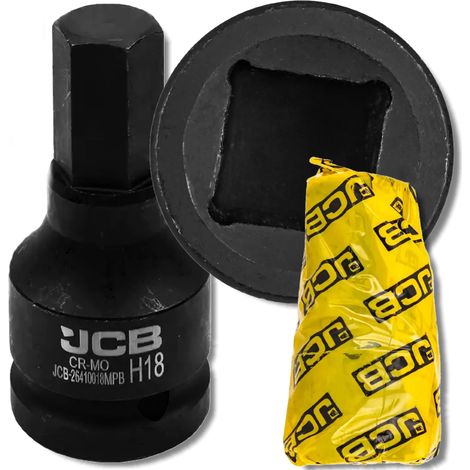 JCB Impact Bit Steckschlüssel 3/4" 18mm 6-kant Cr-Mo Steckschlüssel
