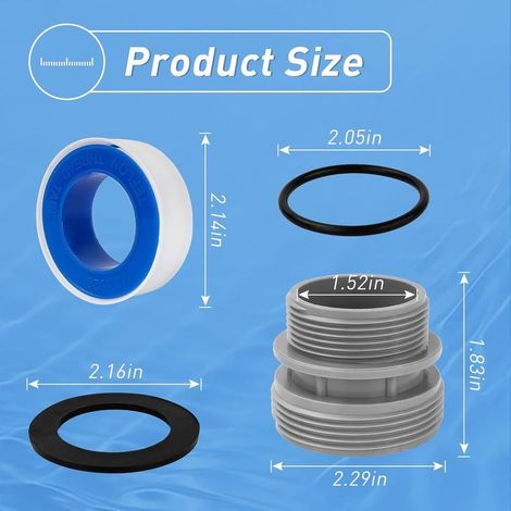 2-teiliger Poolschlauchadapter 4560, Poolpumpenanschluss 40 mm auf 1 1/2 Zoll, Poolschlauchverbinder, kompatibel mit Intex- und Coleman-Filterpumpen (1/5)