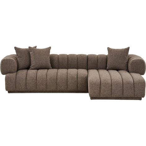 Ingrid canapé côté droit incluant 3 coussins décoratifs bruns. (1/5)