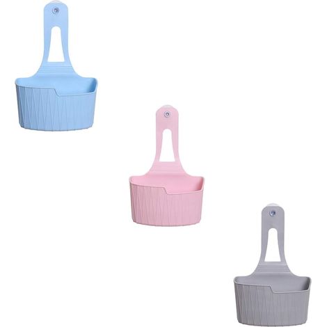 Porte-éponge Suspension - Panier Égouttoir en Plastique - Pour Lavabo Cuisine Salle de Bain - Lot de 3 (1/5)