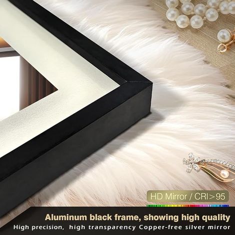 LED Bathroom Mirror, Wall Mounted Vanity Mirror, Large Modern Frameless Mirror, Anti-fog, IP44 Waterproof, Vertical and Horizontal (90 x 70 cm) (1/3)
