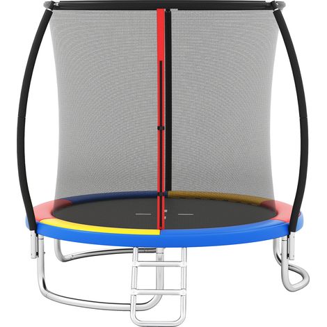 Trampoline Exterieur Enfant Adulte Ø244 cm, Trampoline Jardin Exterieur, Filet de Sécurité, Cadre en Acier Galvanisé Antirouille, pour 3 Ans+, Coloré (1/5)