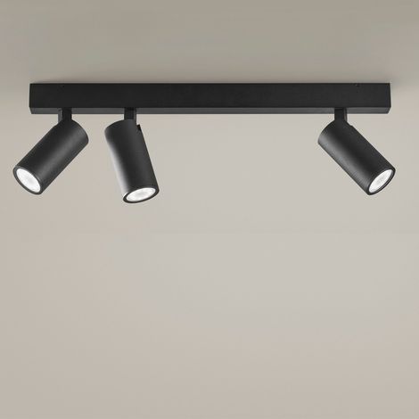 LEDS C4 Simply 3 cuerpos Foco 4 Barras de luz Metalizado Negro GU10 7W (1/2)