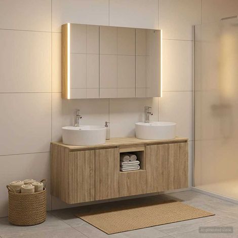 vidaXL Bathroom Cabinet Set 4 pcs Sonoma Oak Engineered Wood (1/5)