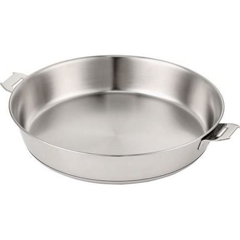 1 poêle à frire inox, fond triply aluminium, Ø24 cm, hauteur 5,6 cm, compatible induction, pour cuisine quotidienne