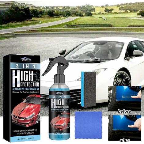Three-in-one coating agent for car paint coating, brightening, restoration, dust prevention, stain removal, cleaning and maintenance - 100ml + sponge + cloth -- BIEMMEDUE (1/5)