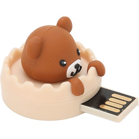 USB-Stick mit Braunbär-Motiv – 16 GB – USB 2.0 – Hot-Swap-fähig – Stoßfest – Plug & Play – Braunbär-Design – Schlaufe (1/5)