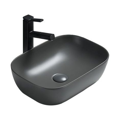 Mexen Rita lavabo da appoggio 45 x 32 cm, grigio scuro opaco - 21084571 (1/2)