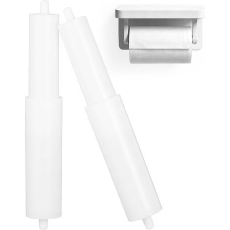 Lot de 2 porte-rouleaux de papier toilette de rechange - En plastique - À ressort (1/5)