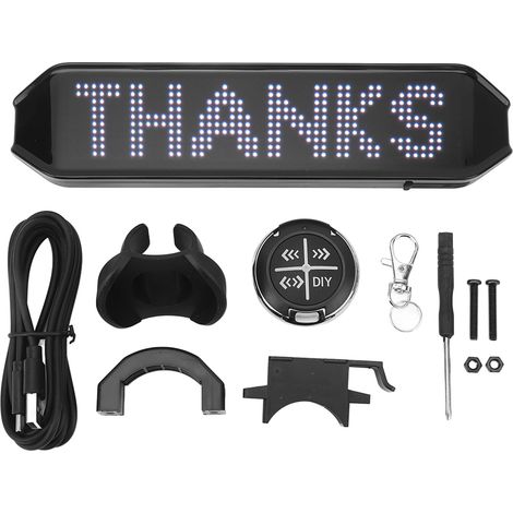 225 X 55 X 15mm Color LED Sign 4 Modes APP Control Programmable Bike Turn Signals USB Charging