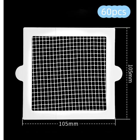 Lot de 60 grilles de douche jetables pour récupérer les cheveux - filtre de bonde détachable, pour douches et baignoires, couvercle anti-obstruction (1/5)
