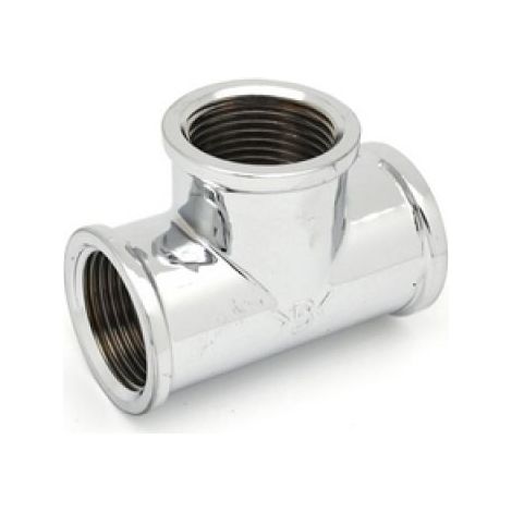 TEE FF IN OTTONE CROMO IBP 3/8&quot