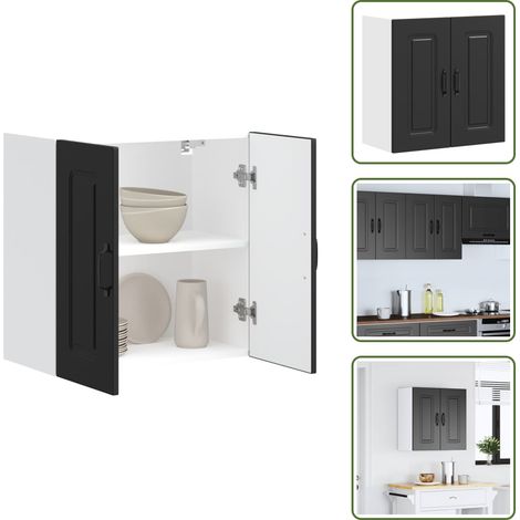 vidaXL Armoire murale de cuisine Kalmar noir bois d'ingénierie