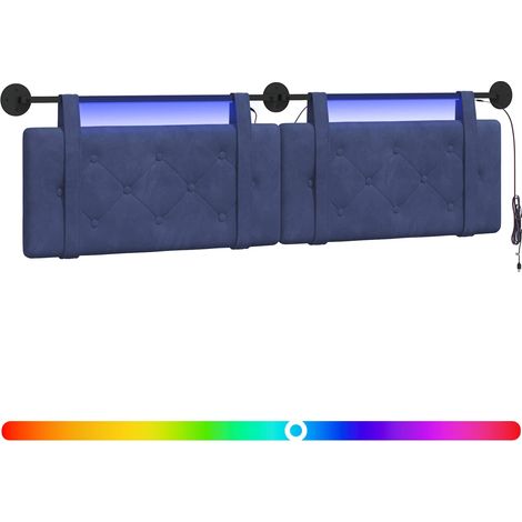 Maison Exclusive - Hängendes Kopfteil Mit LED Licht Polizeiblau S