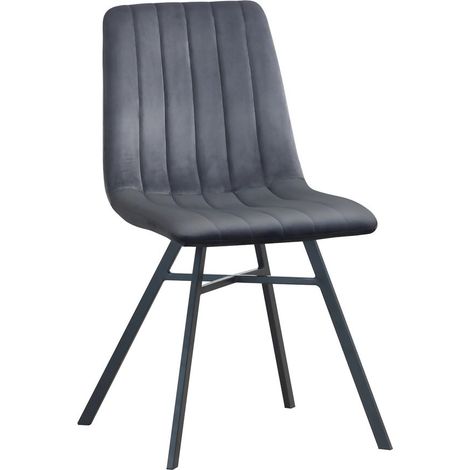 Chaise de salle à manger moderne en tissu gris Curtis (1/4)