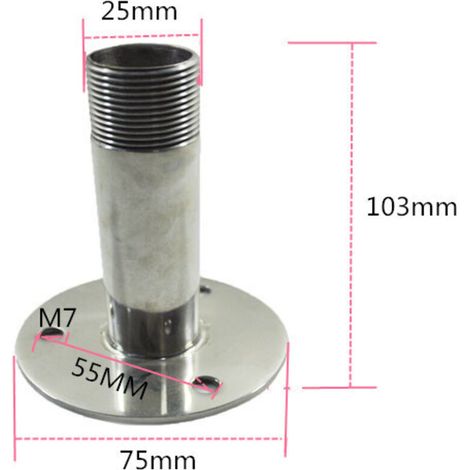 Support d'antenne en acier inoxydable, support tubulaire à fond rond, support d'antenne, 105 mm, accessoires de quincaillerie marine et nautique, support de montage d'antenne marine en acier inoxydabl