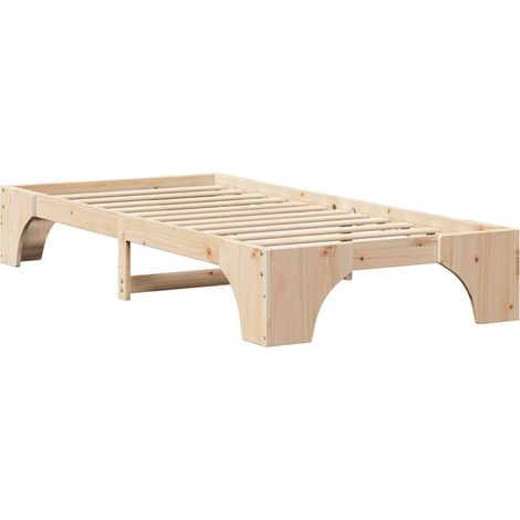Lit simple,Lit adulte,Cadre de lit Pin massif 90 x 200 cm Bois massif en pin CFW6947184 (1/5)
