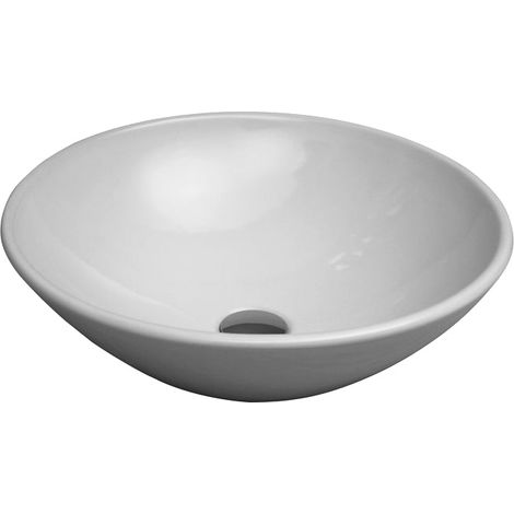 Vasque à poser ronde en céramique YUVA ∅45 cm (1/2)