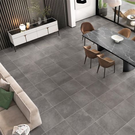 Carrelage d'intérieur effet béton - Série CLOUD (44.77x44.77cm) - Dimensions: 44,7 x 44,7 cm - Grey Mat non rectifié