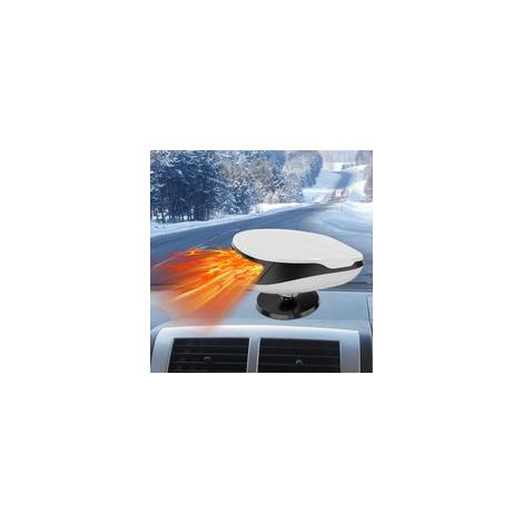 Chauffage Soufflant de Voiture, 12 V 120 W Chauffage de Voiture, 2 en 1 Chauffage Voiture Pivotant à 360°Désembueur et Dégivreur avec Base Rotative, Allume Cigare Pour Pare-Brise de Voiture (Bl (1/5)
