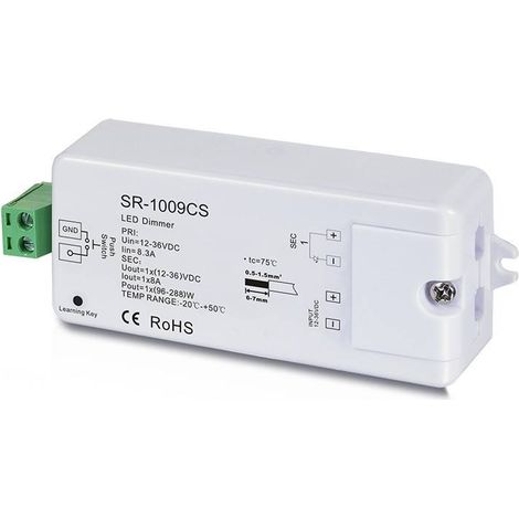 Controllore monocolore 12-36V 1 canale 8A, controllo RF
