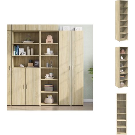 Highboard Sonoma-Eiche 45x41x185 cm Holzwerkstoff - Sideboard - Hochschrank - Wohnzimmermöbel - Eiche Dekor - Holzwerkstoff (1/5)