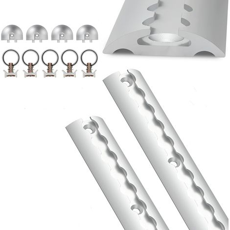 TolleTour Rail d’arrimage 1 m en aluminium lot de 2, rail de fixation à verrouillage rapide pour remorque, fourgon et chargement