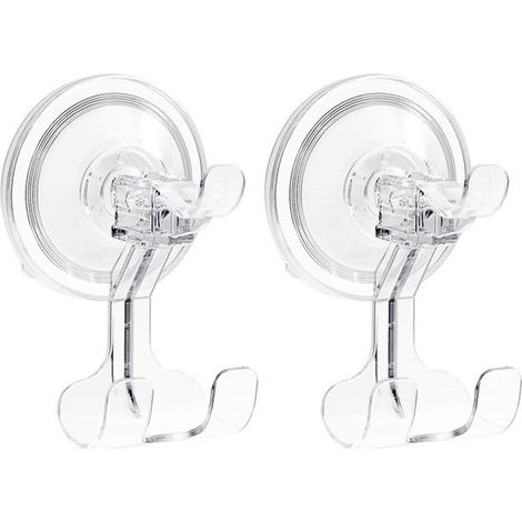 Duschhaken mit Saugnäpfen – 2er-Pack – Abnehmbar, wiederverwendbar – Wasserdicht, vakuumfest – Für Badezimmer, Küchen – Handtücher, Bademäntel (1/5)