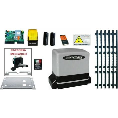 Kit Automazione Cancello Scorrevole 600kg 230v 6mt Cremagliera Compatibile