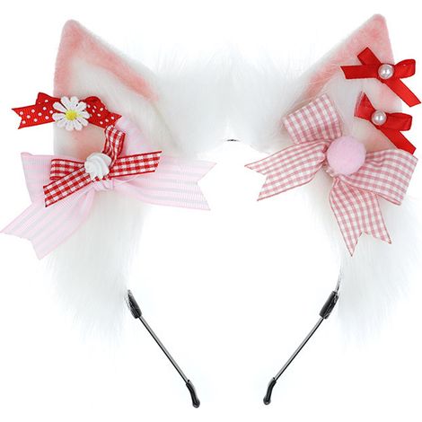 Oreilles Animalieres - Bandeau Oreilles Renard Chat - Accessoire Cheveux Fete Halloween Carnaval - 1 Piece (1/5)