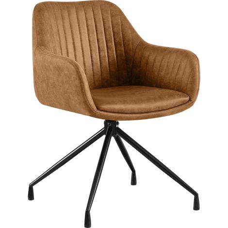 Chaise de salle a manger Welby Marron clair Similicuir vintage (1/5)