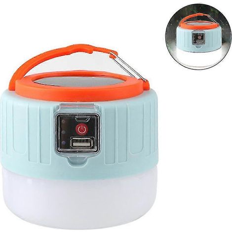 Lanterne de camping solaire LED rechargeable, lanterne de secours - Lampe torche télécommandée pour tente, batterie externe, 3 modes d'éclairage, idéale pour le camping et les voyages en plein air. (1/5)