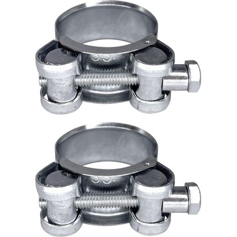 Lot de 2 colliers de serrage renforcés pour tuyau en acier galvanisé 32-35 mm (1/5)