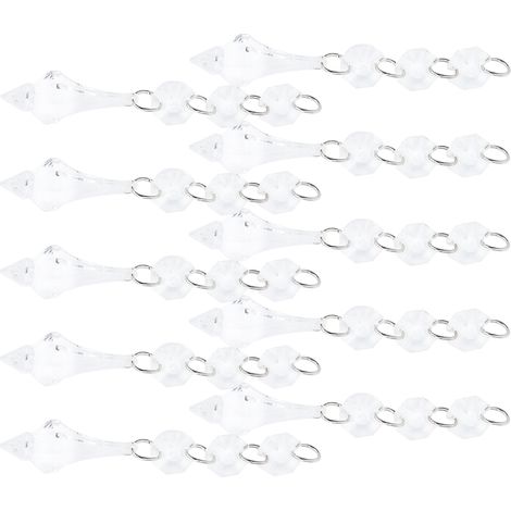Lot de 10 pendentifs en cristal coniques en acrylique transparent, ornements irréguliers à perles pour décoration de lampe DIY
