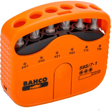 Bahco 1/4 Bitsatz für Phillips-, Pozidriv- und TORX-Schrauben 22 mm x 65 mm x 75 mm - 7-tlg. (1/3)