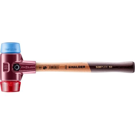 HALDER SIMPLEX TPE Weich-/Kunststoffhammer mit Tempergussgehäuse und Holzstiel - D=50 mm - 3016.050 (1/5)
