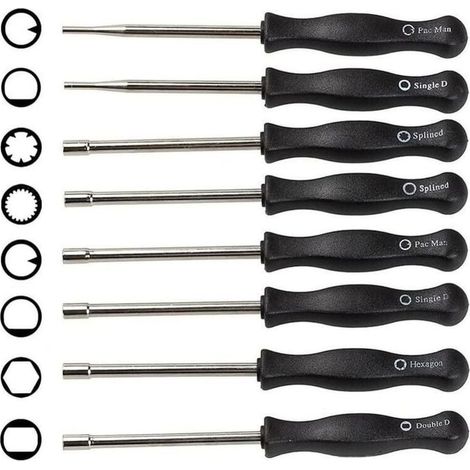 Lot de 8 Outil de rglage du carburateur, Tournevis pour Carburateur Nettoyage Moteur Rparation Convient La Plupart des Moteurs de 2 Cycles (1/5)