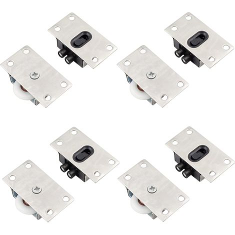 Set di 4 rulli silenziosi in nylon per porta scorrevole doccia o armadio (1/4)