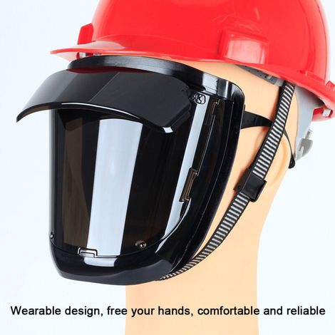 Masque facial de soudage PC, grande vue à 180 °, portable, 120 ℃, résistant aux hautes températures pour la coupe par meulage à l'arc (1/5)