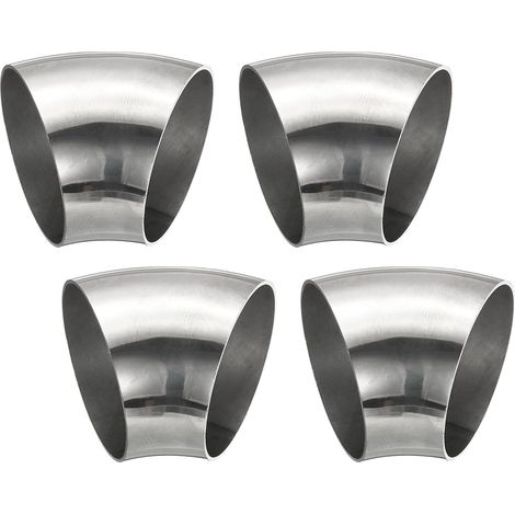 4pcs Coude À 45 Degrés Avec Mandrin, 60mm Diamètre Extérieur Acier D'Échappement Raccord De Tuyauterie Inoxydable 304 Pour Tuyau - 63mm (1/5)
