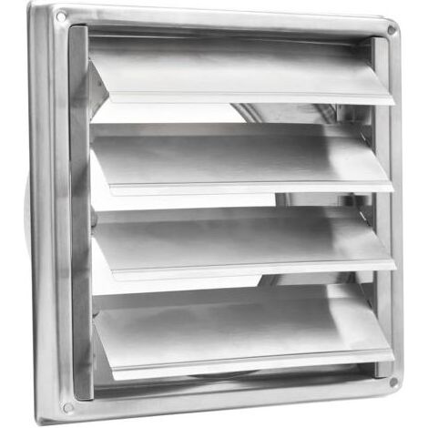 Kaelt - Clapet anti-retour 150mm Grille d'aération avec clapet anti-retour, grille de protection météorologique en acier inoxydable avec lamelles mobiles, grille de ventilation en acier inoxydable ave (1/5)
